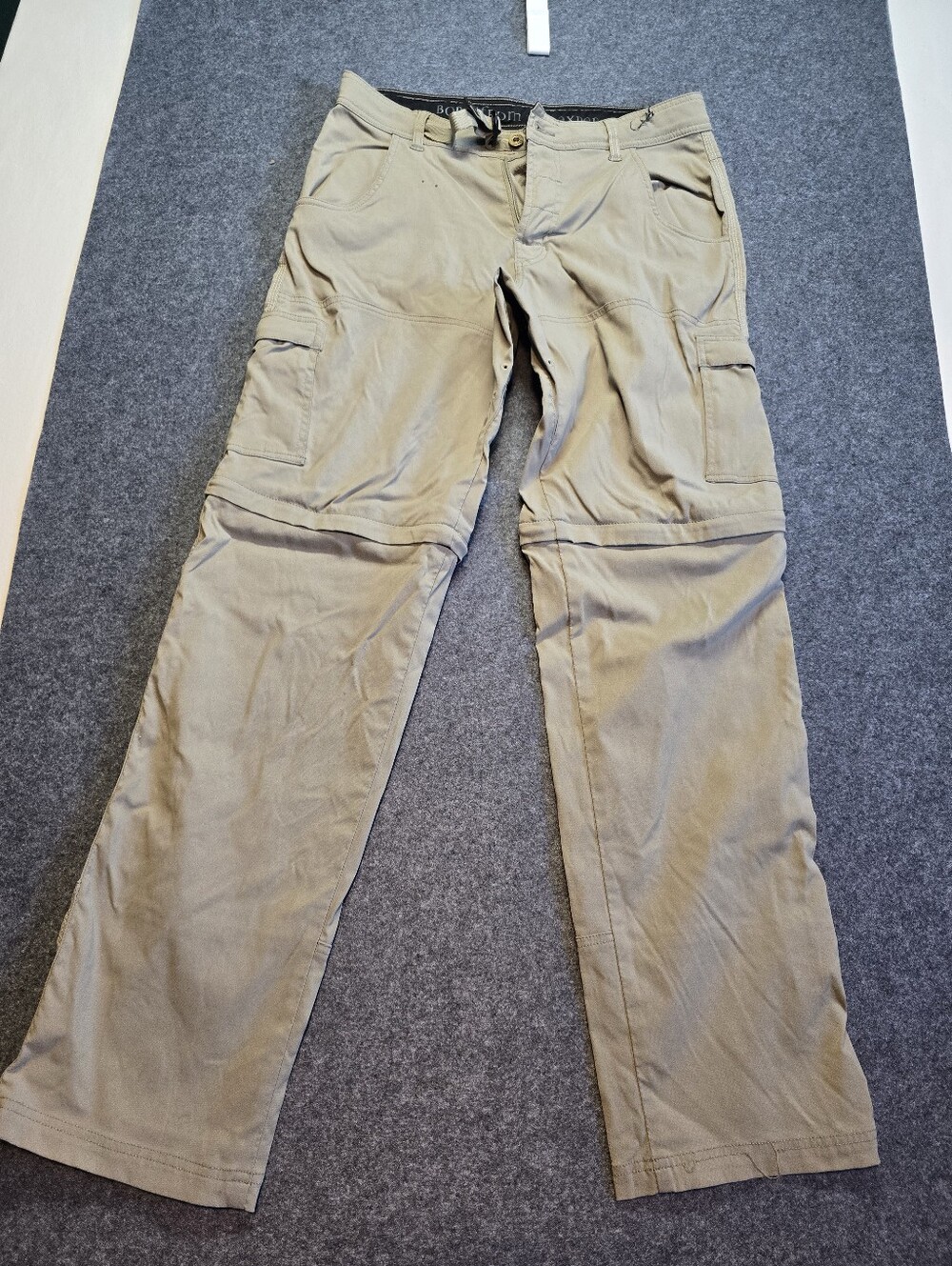 Prana Pants Mens 32 X 34 Straight Convertible Belt Vented Hiking